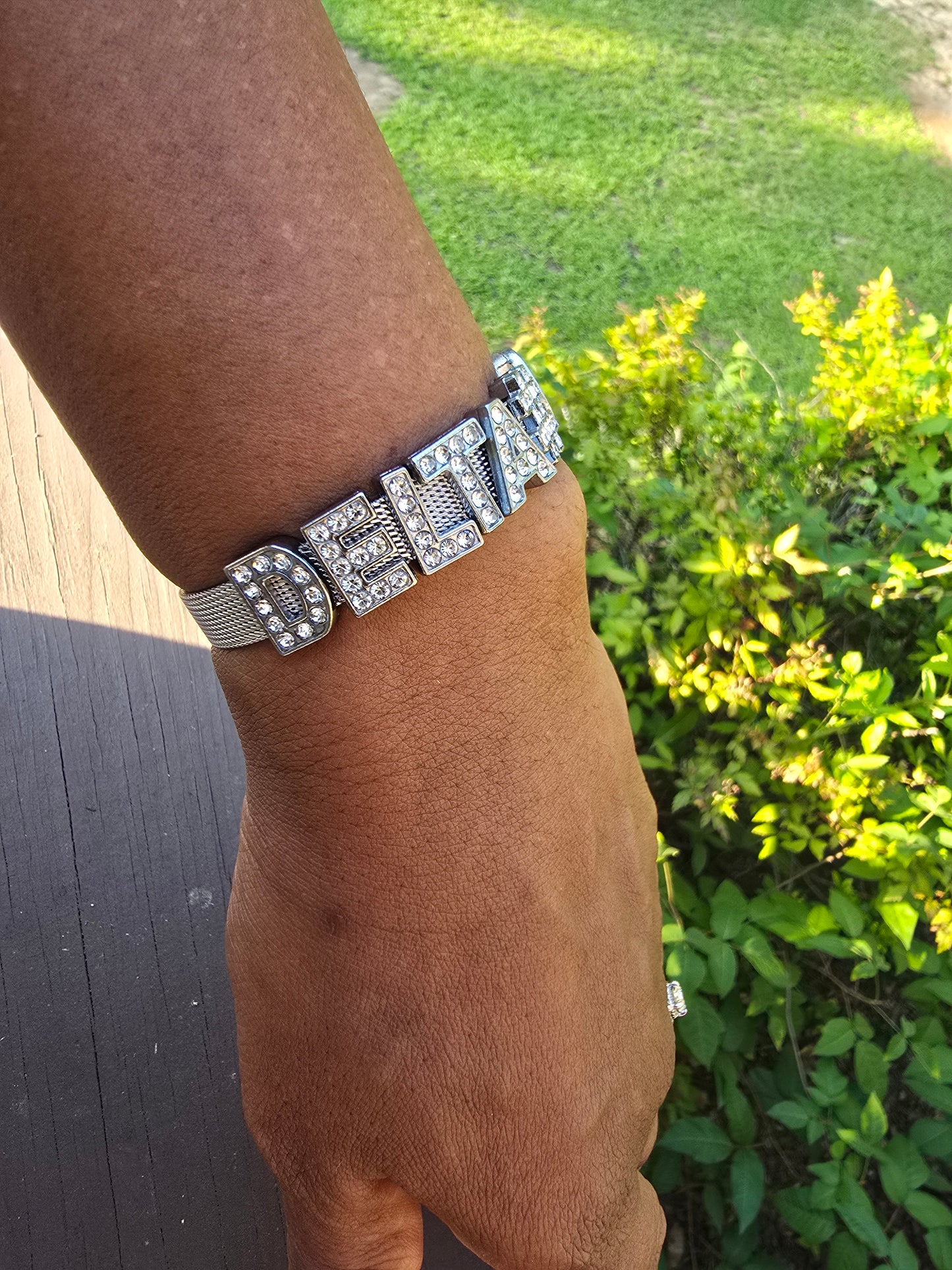 Personalized Delta Sigma Theta Bling Line number Bracelet - Line Number Custom Bracelet - Delta Line number Bracelet