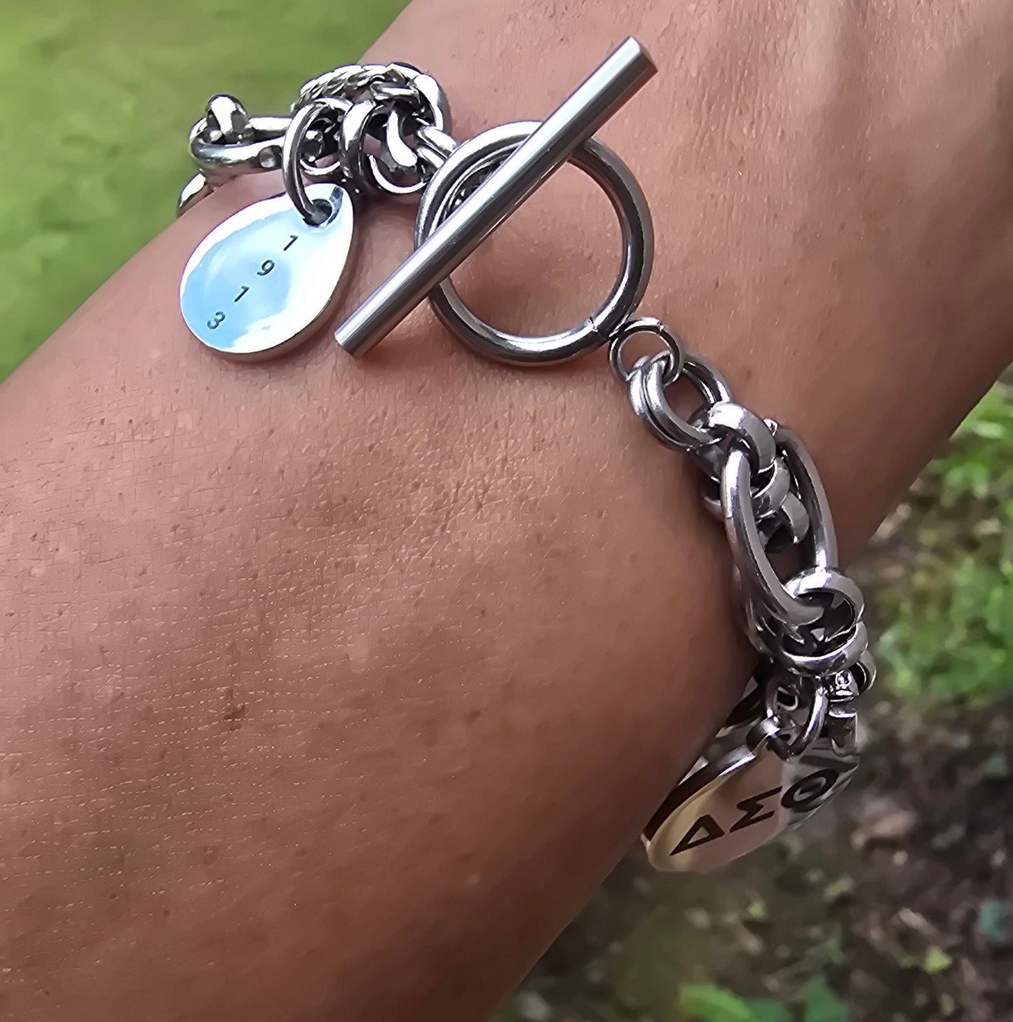 Delta Sigma Theta Sorority Bracelet Available In Gold & Silver