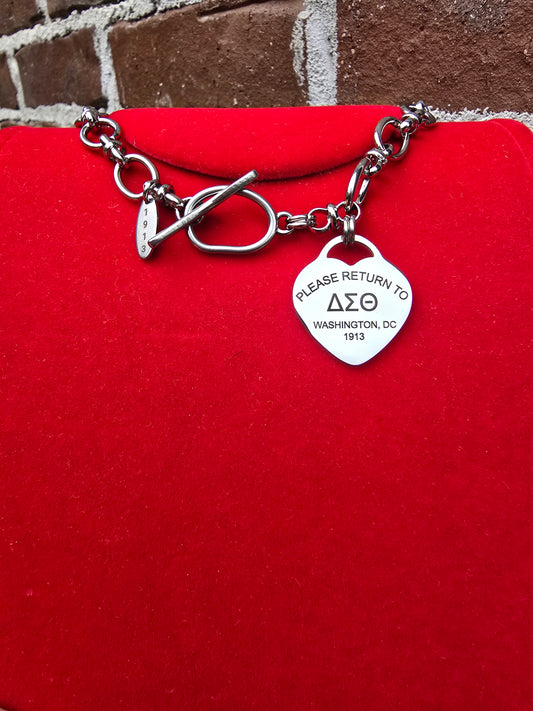 Tiffany Inspired Delta Sigma Theta Sorority Necklaces Available In Gold & Silver