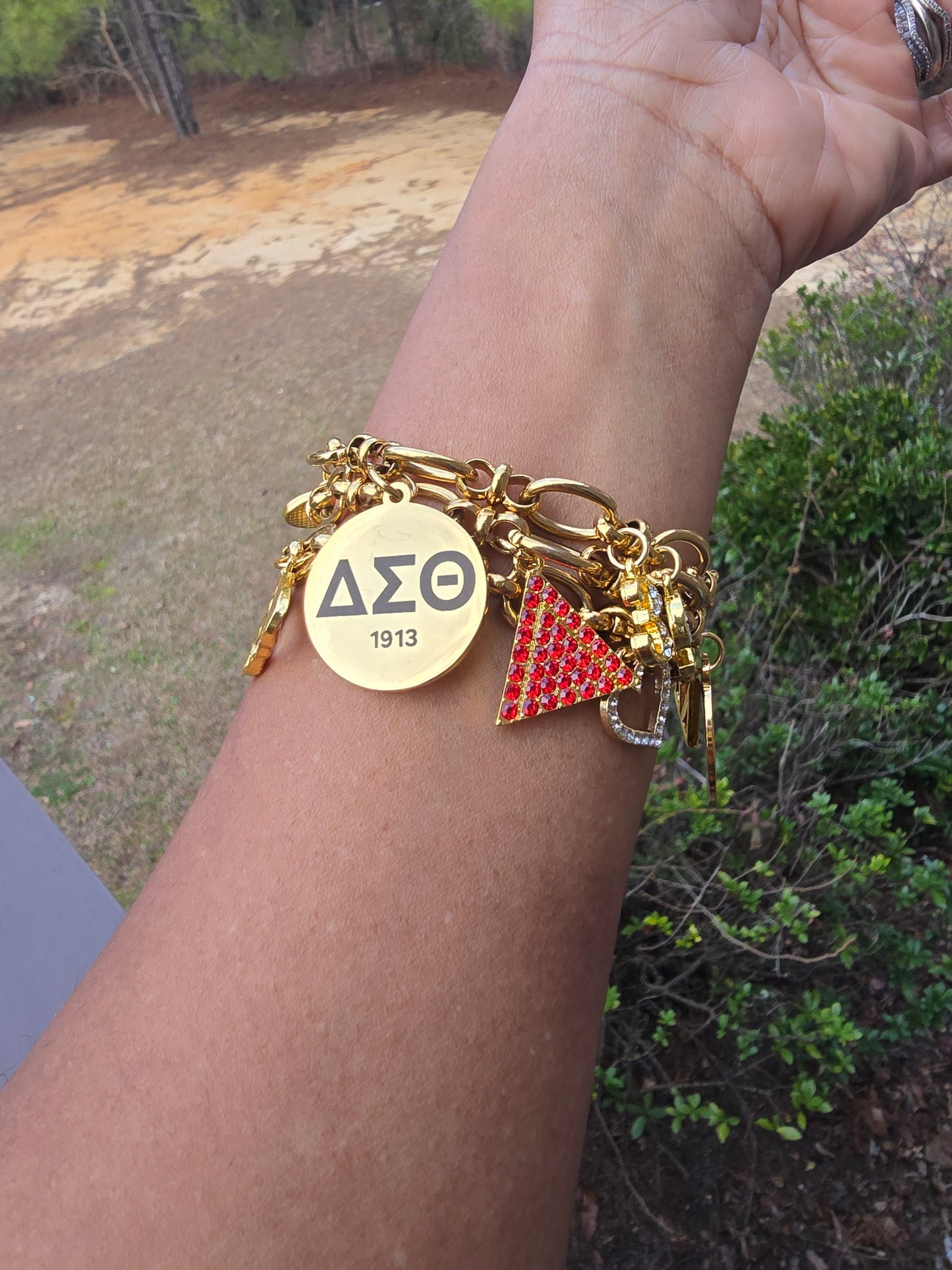 Stainless Steel Link Delta Watch Band - Delta Sigma Theta Watch Band - Sorority Watch Band - DST Watch Band - Delta Apple Watch Band (please message with line number if would like added to design)