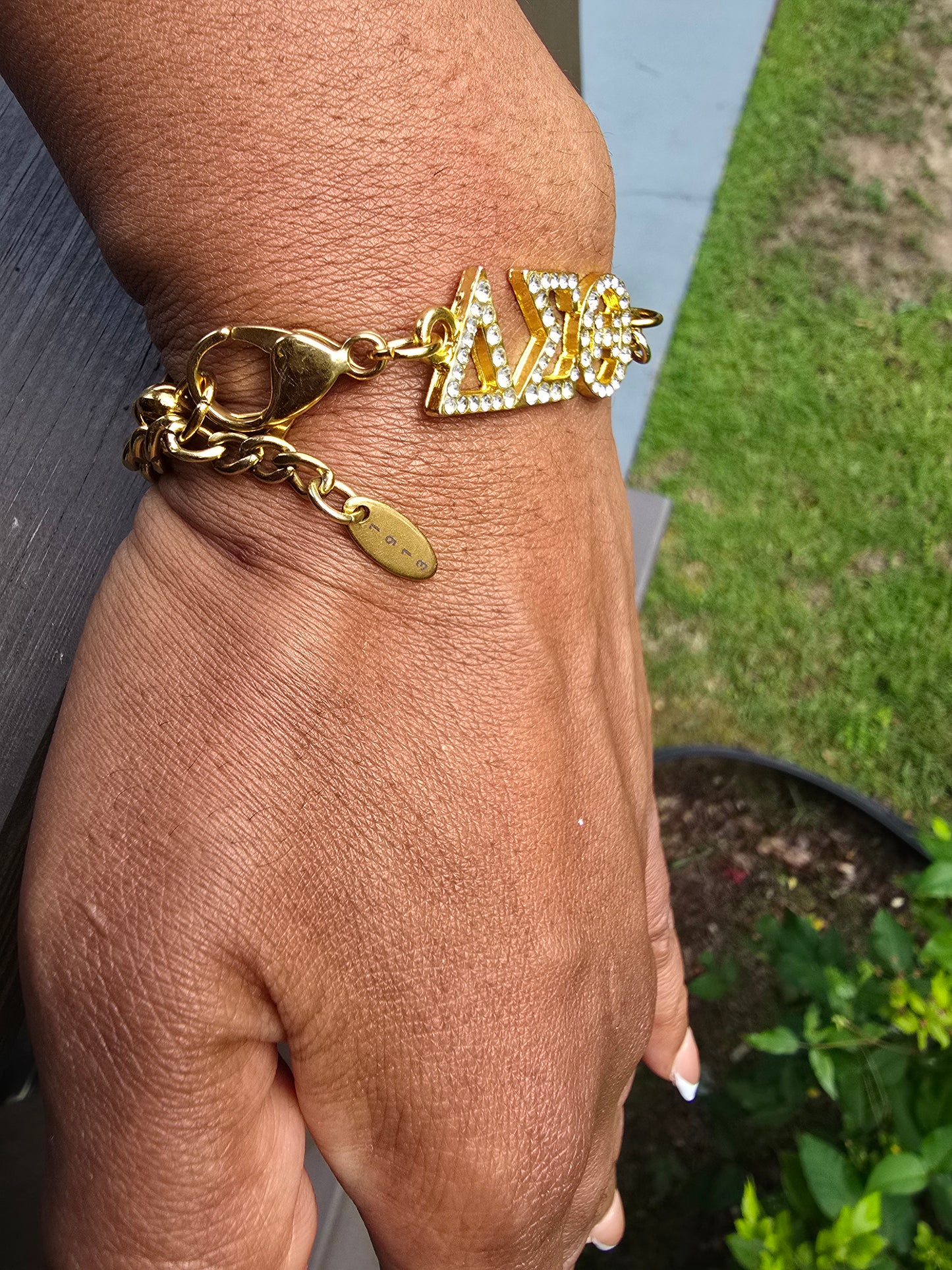 Delta Sigma Theta Greek Letter Chunky Link Sorority Bracelet