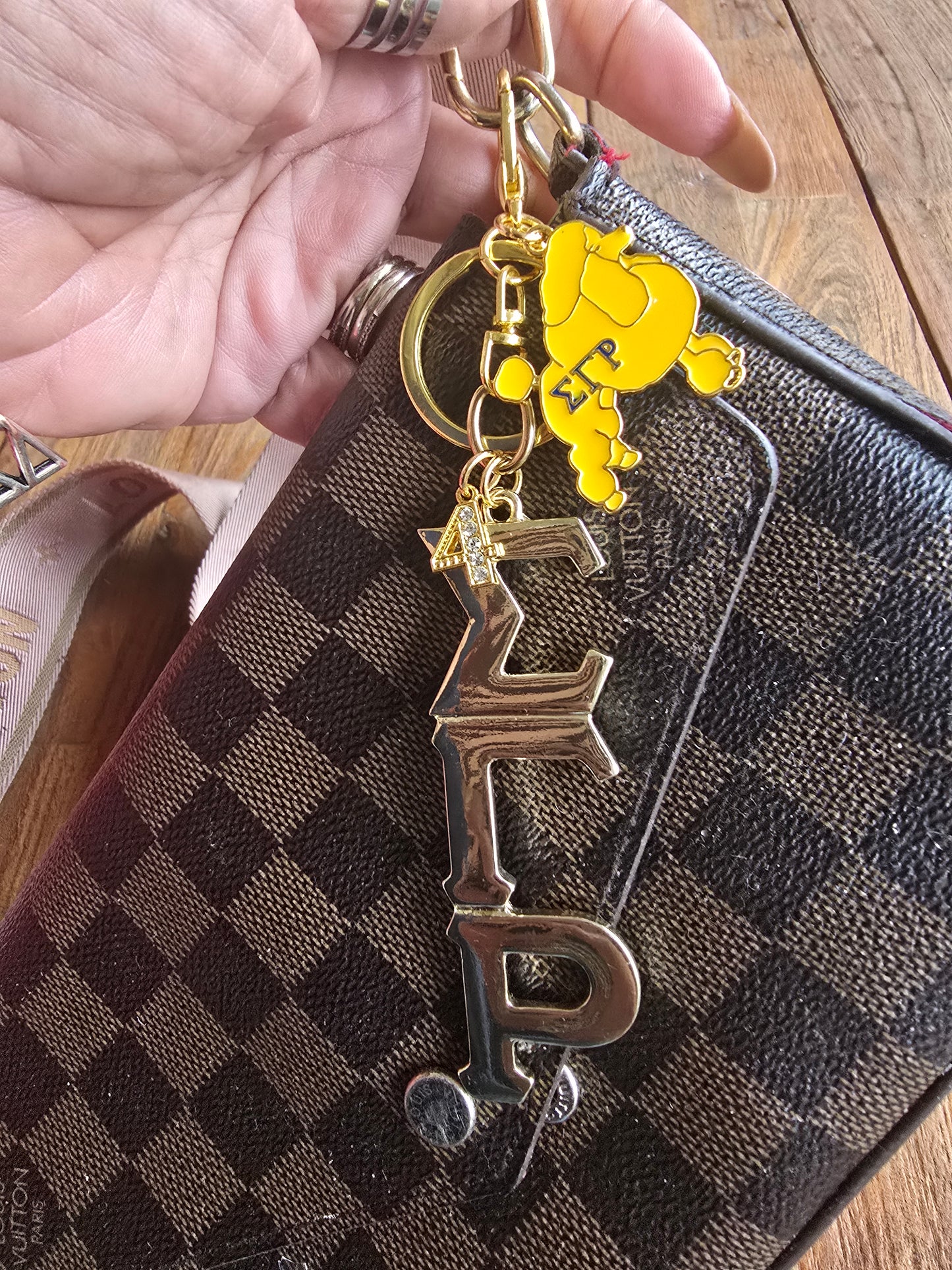Large Sigma Gamma Rho Handbag Charm/Key Ring - Sigma Gamma Rho Purse Charm - Sorority Charm/Key Ring - SGRho Purse Charm/Key Ring