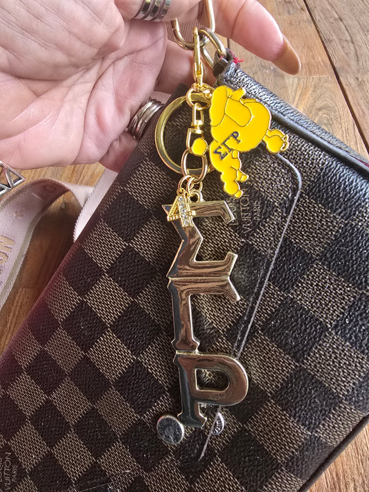 Large Sigma Gamma Rho Handbag Charm/Key Ring - Sigma Gamma Rho Purse Charm - Sorority Charm/Key Ring - SGRho Purse Charm/Key Ring