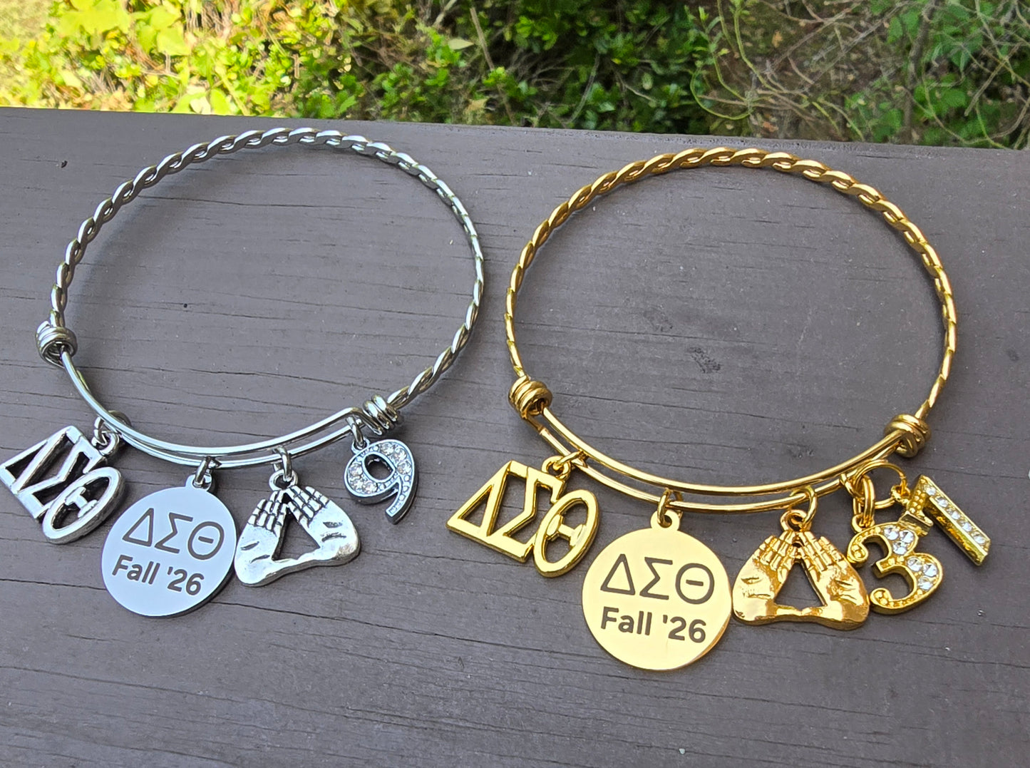 Delta Sigma Theta Fall 2026 Charm with Line Number Bracelet
