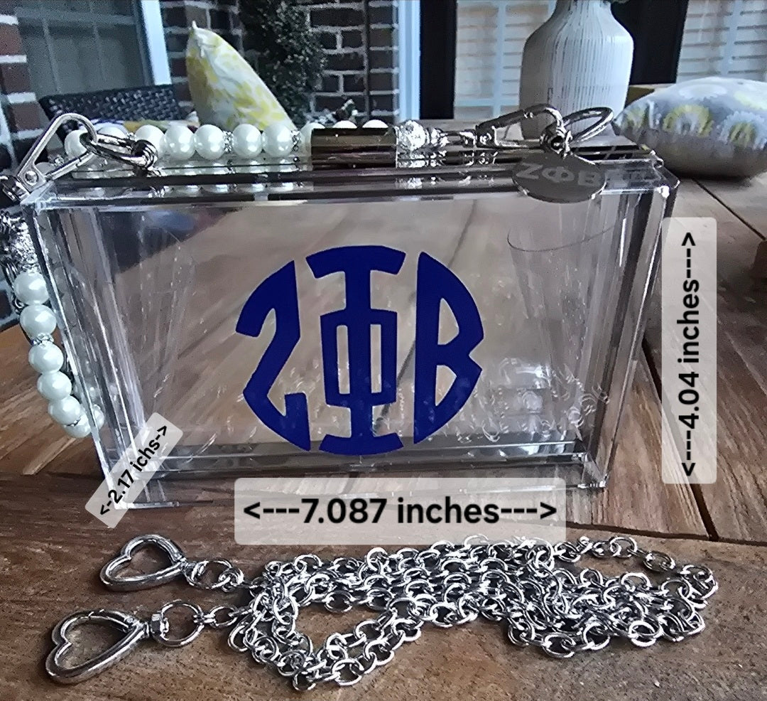 Zeta Phi Beta Handbag - Zeta Phi Beta Crossbody - Z Phi B Clutch Handbag - Sorority Purse - Zeta Stadium Purse