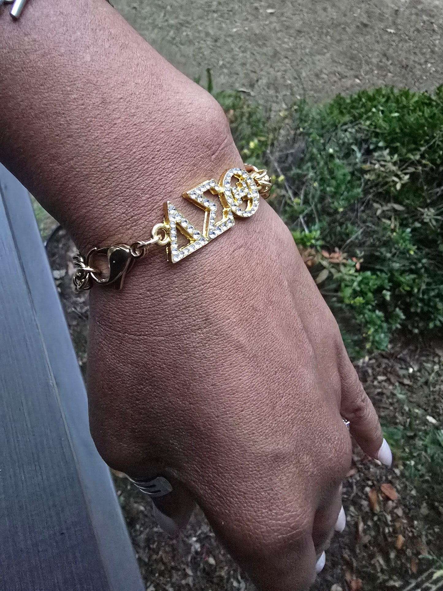 Delta Sigma Theta Greek Letter Chunky Link Sorority Bracelet