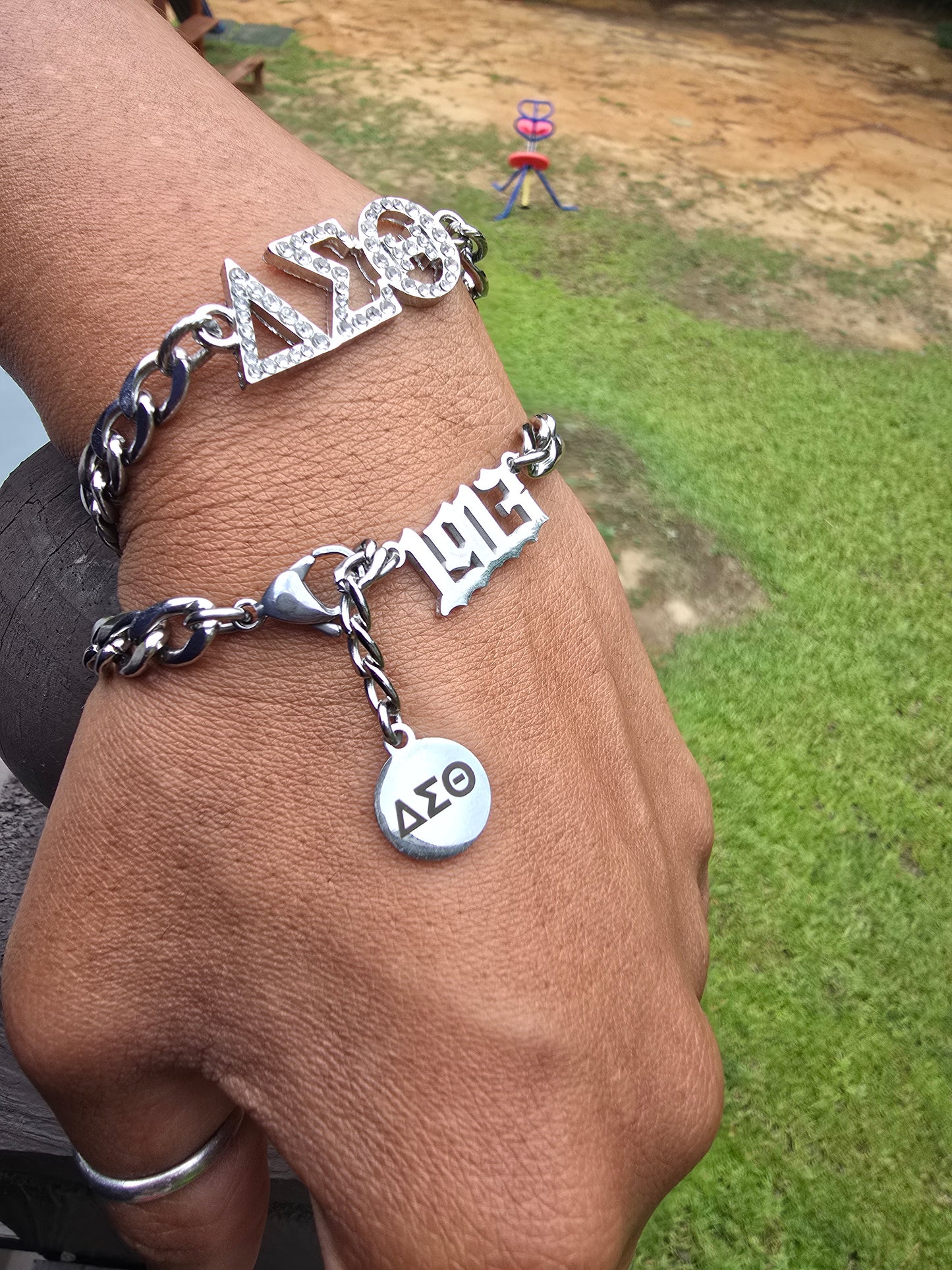Delta Sigma Theta Greek Letter 7mm Link Sorority Bracelet