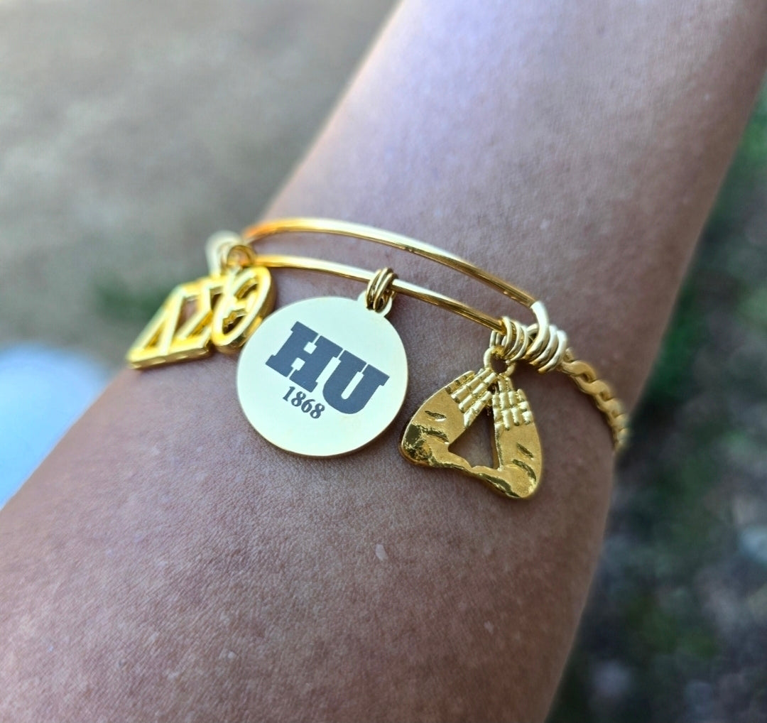 Hampton University Delta Bracelet - HBCU - Delta Sigma Theta Bracelet - Sorority Bracelet - DST University bracelet - Sorority Jewelry - HU 1868