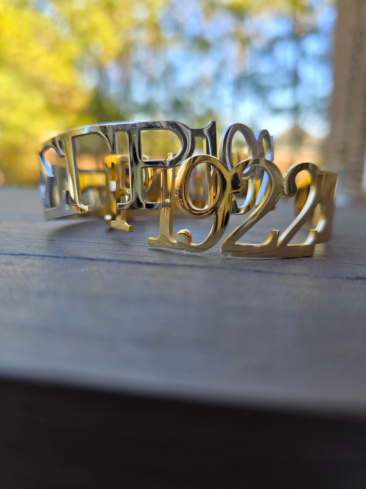 SGRho Sorority Cuff Bracelet Available In Gold and Silver