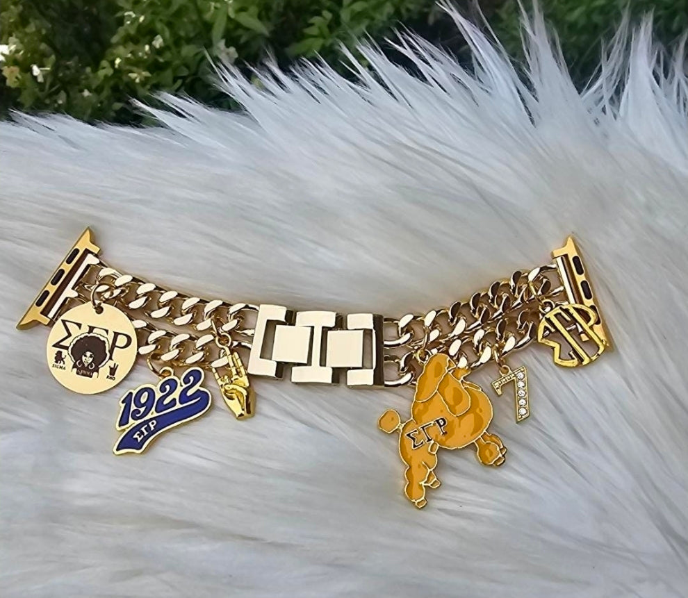 Customize Your Apple Link Watch Band Available In Silver & Gold (select up to 6 charms of your choice)