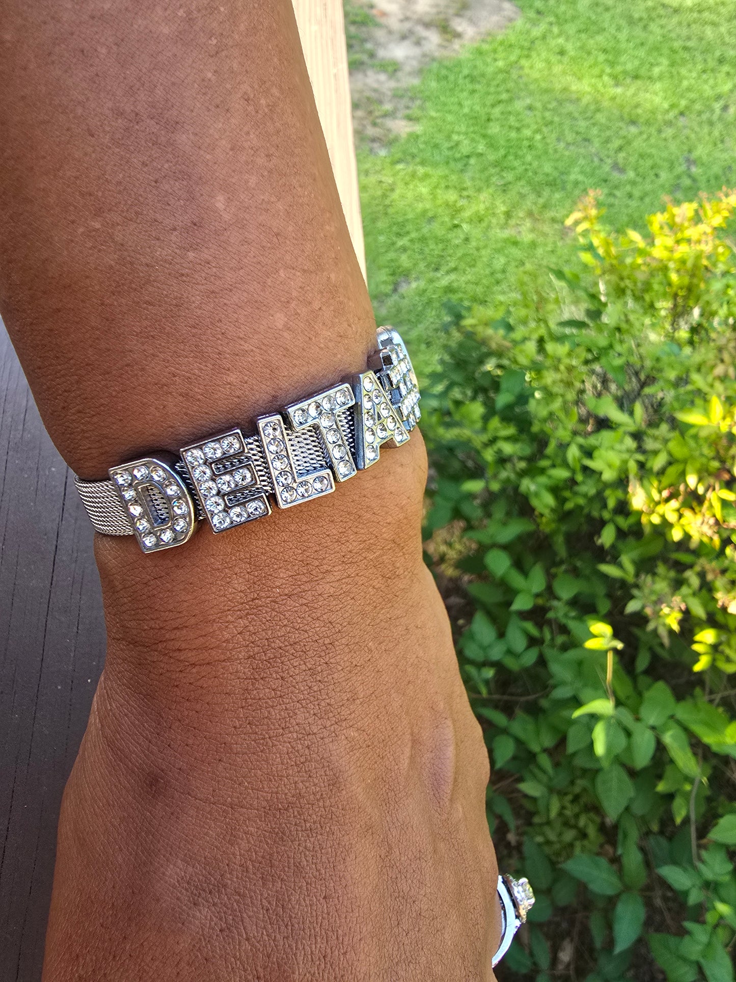 Personalized Delta Sigma Theta Bling Line number Bracelet - Line Number Custom Bracelet - Delta Line number Bracelet
