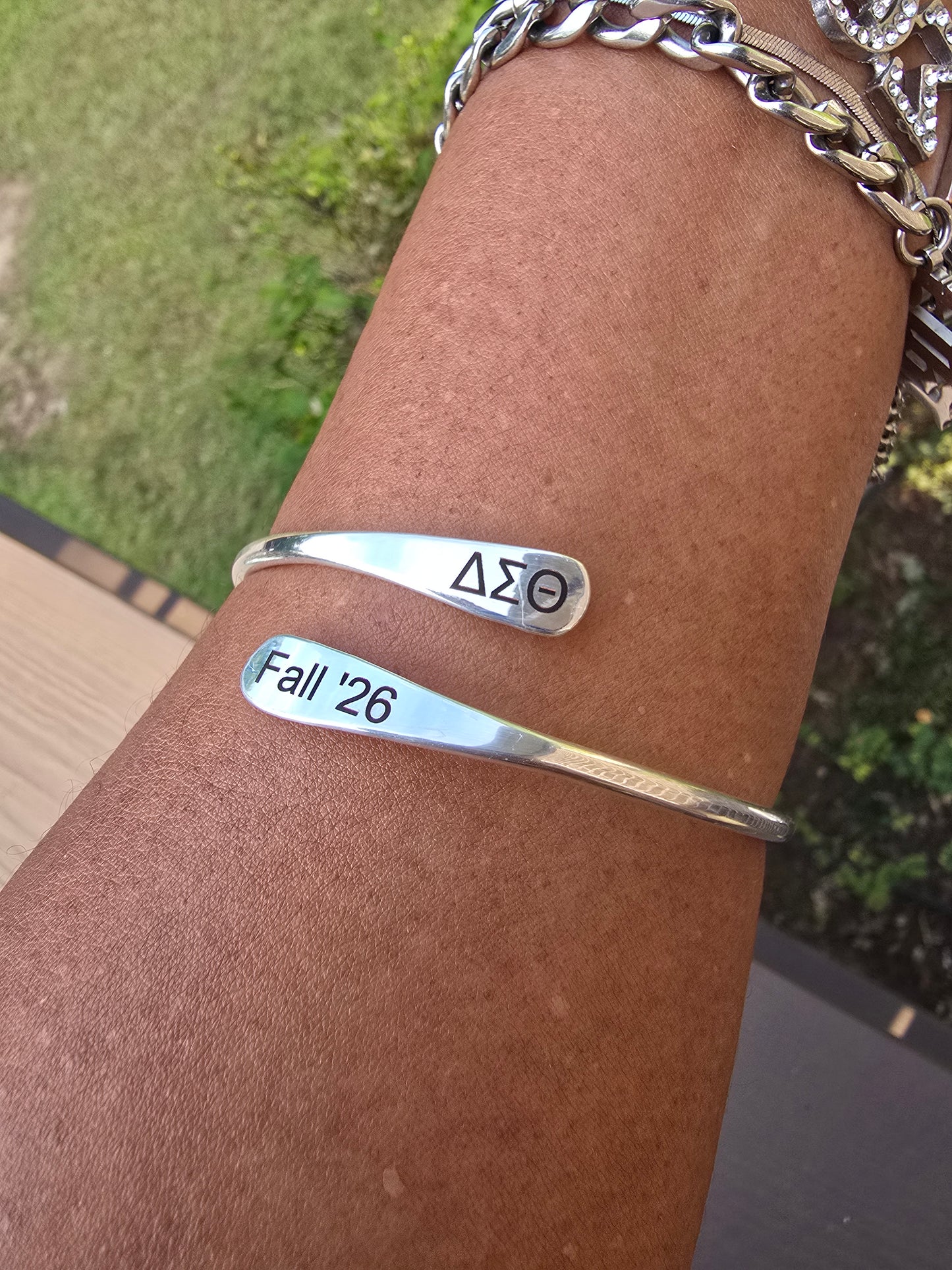 Delta Sigma Theta Fall 2026 Cuff Bracelet Available in Gold and Silver