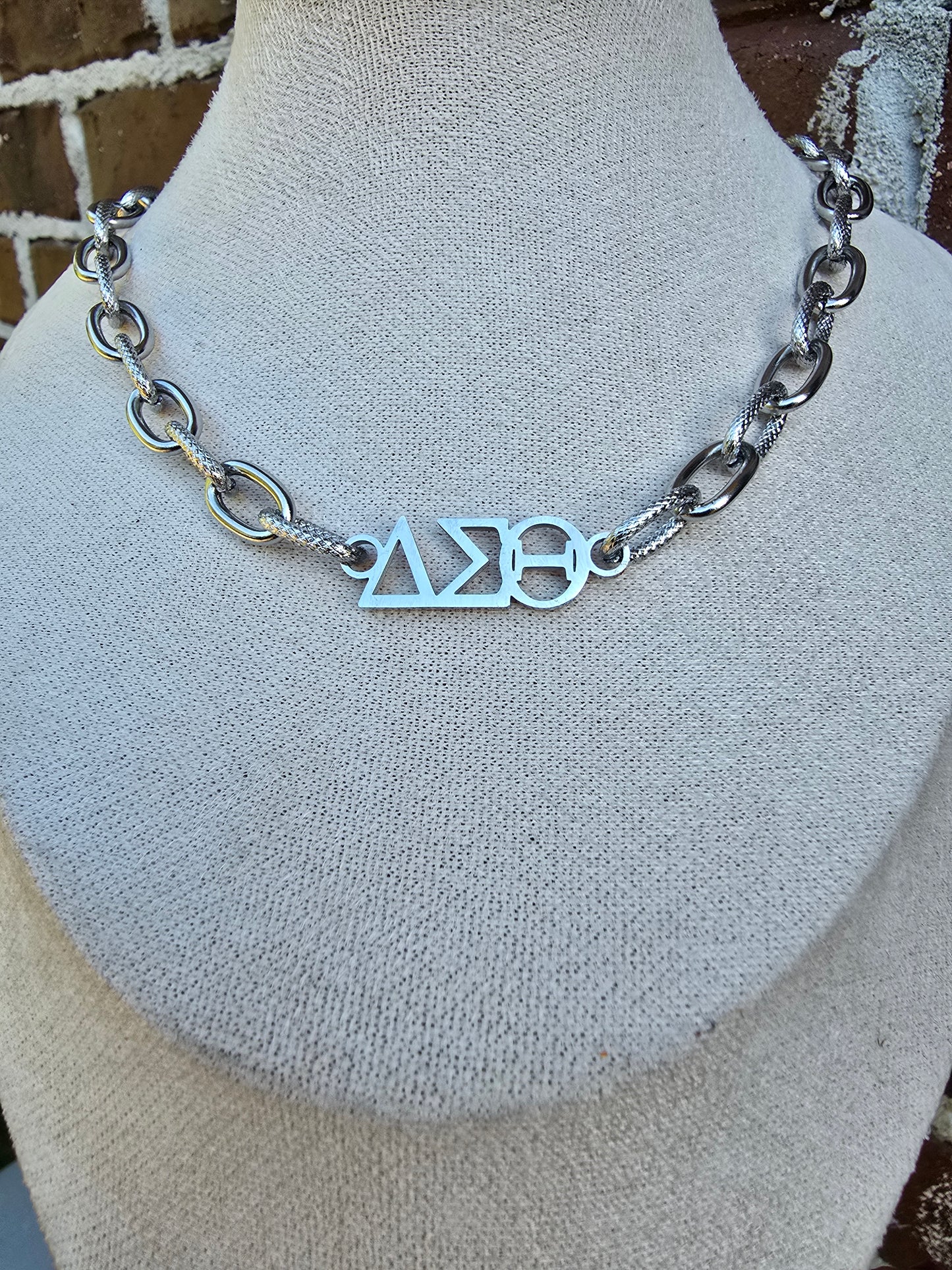 Delta Sigma Theta Greek Letter Chunky Link Sorority Necklace