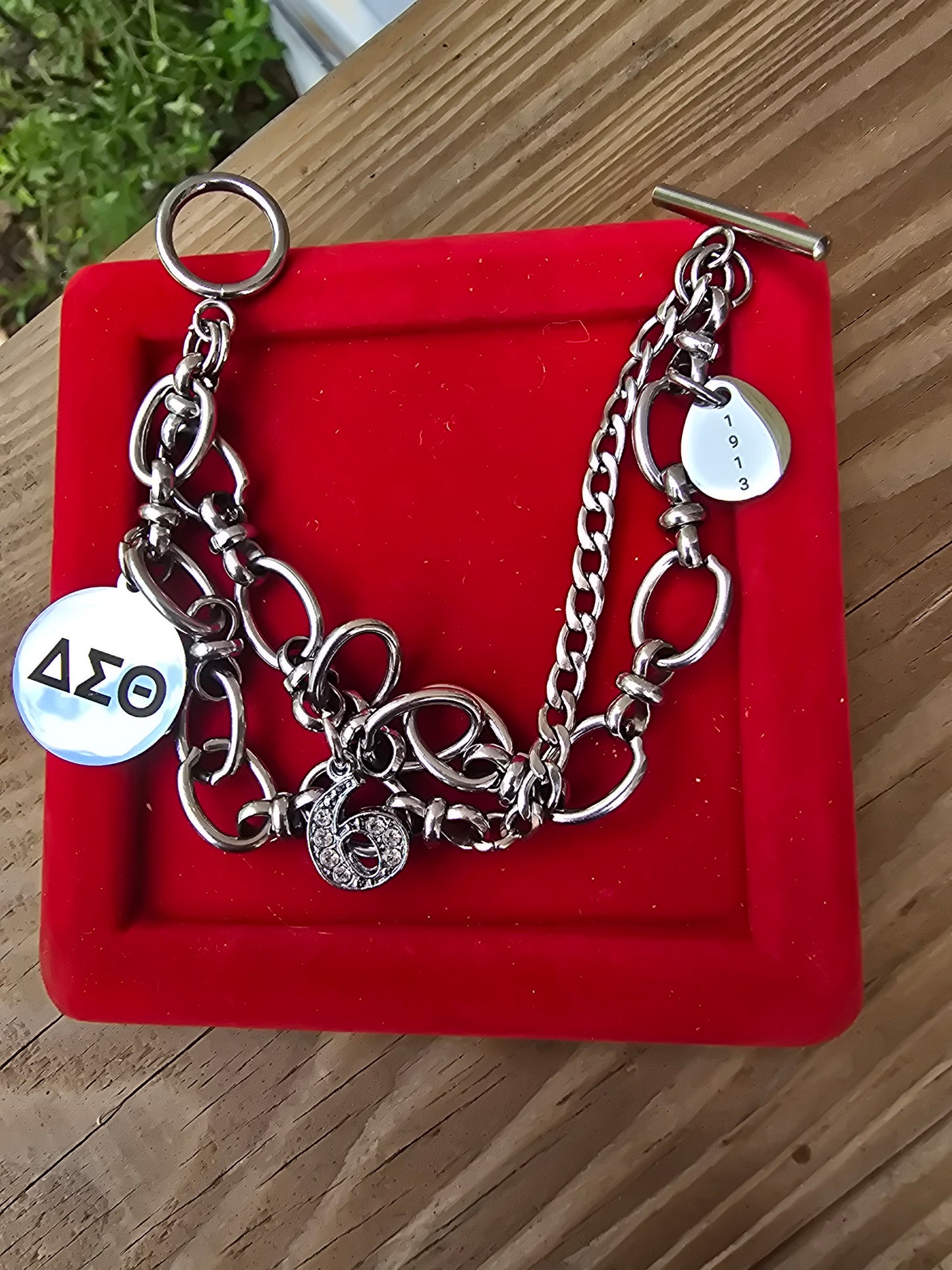 Delta Sigma Theta Sorority Bracelet Available In Gold & Silver