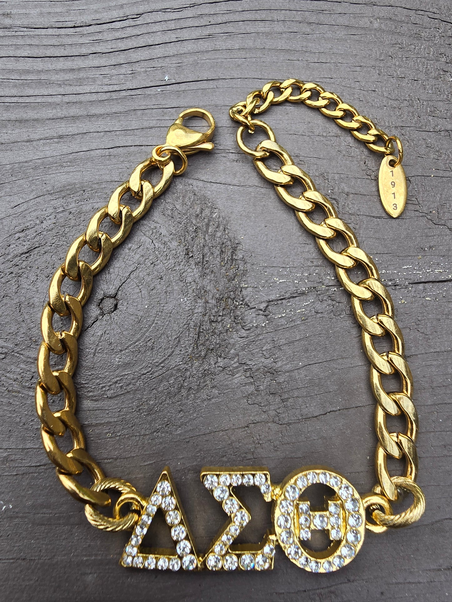 Delta Sigma Theta Greek Letter 7mm Link Sorority Bracelet
