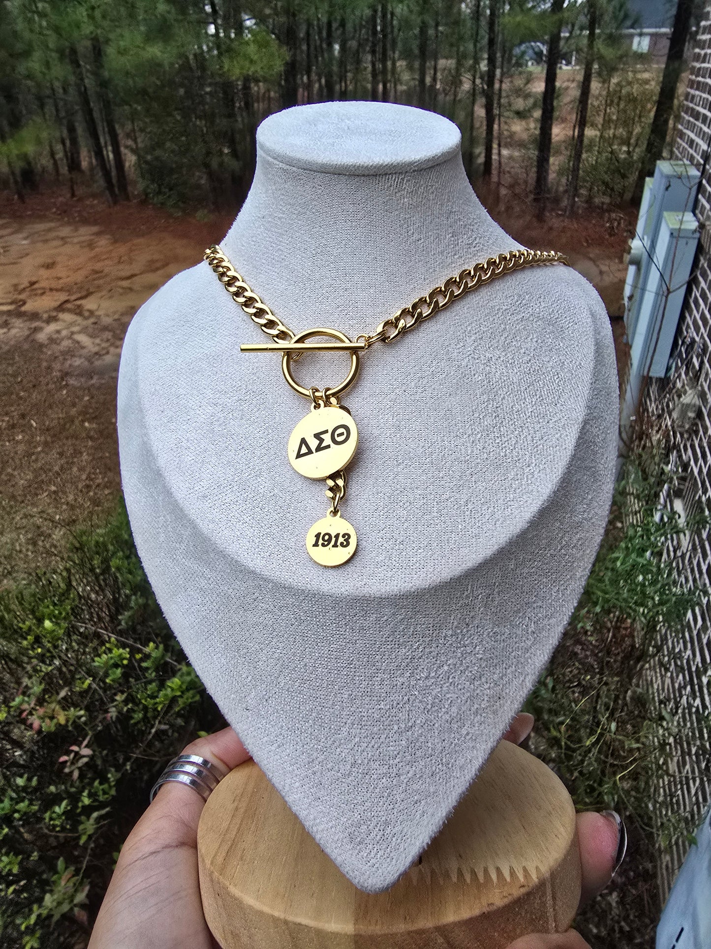Delta Sigma Theta Sorority Mixed Metal Necklaces - Mixed Metal Sorority Necklace - Delta Sigma Theta Jewelry