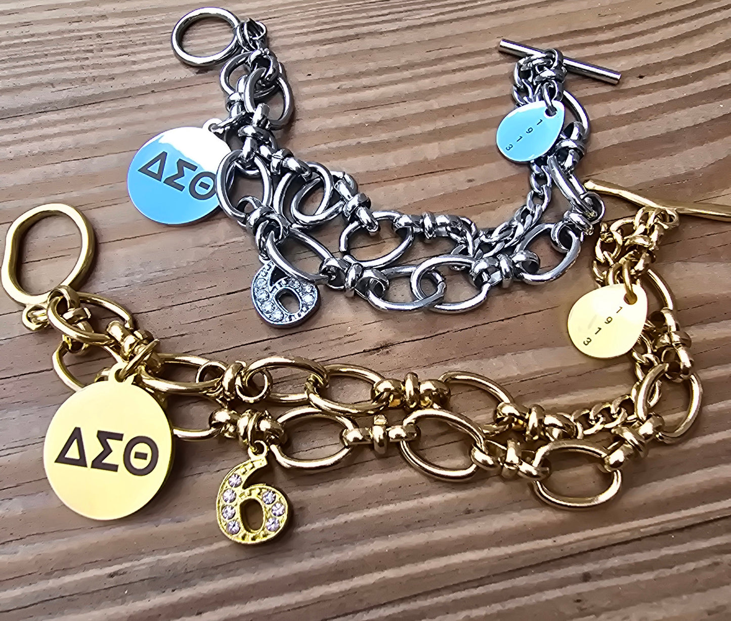 Delta Sigma Theta Sorority Bracelet Available In Gold & Silver