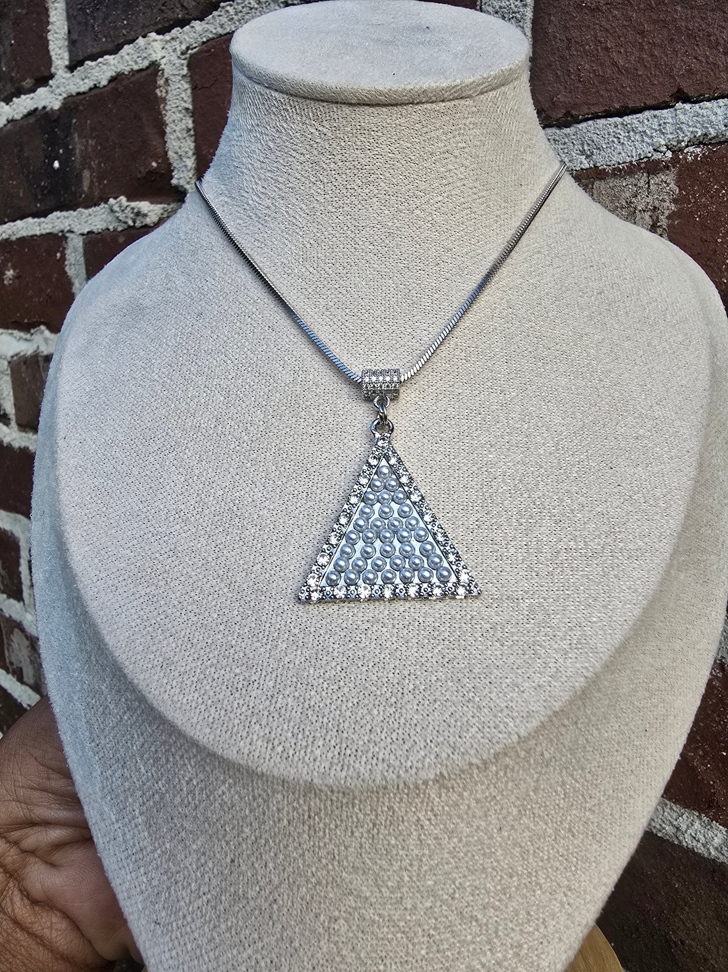 Delta Sigma Theta Sorority Pyramid Necklace