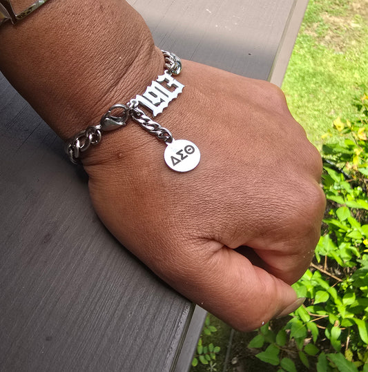 Delta Sigma Theta 1913 7mm Link Sorority Bracelet