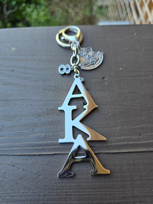 Large AKA Handbag Charm/Key Ring -  AKA Purse Charm - Sorority Charm/Key Ring - AKA Purse Charm/Key Ring