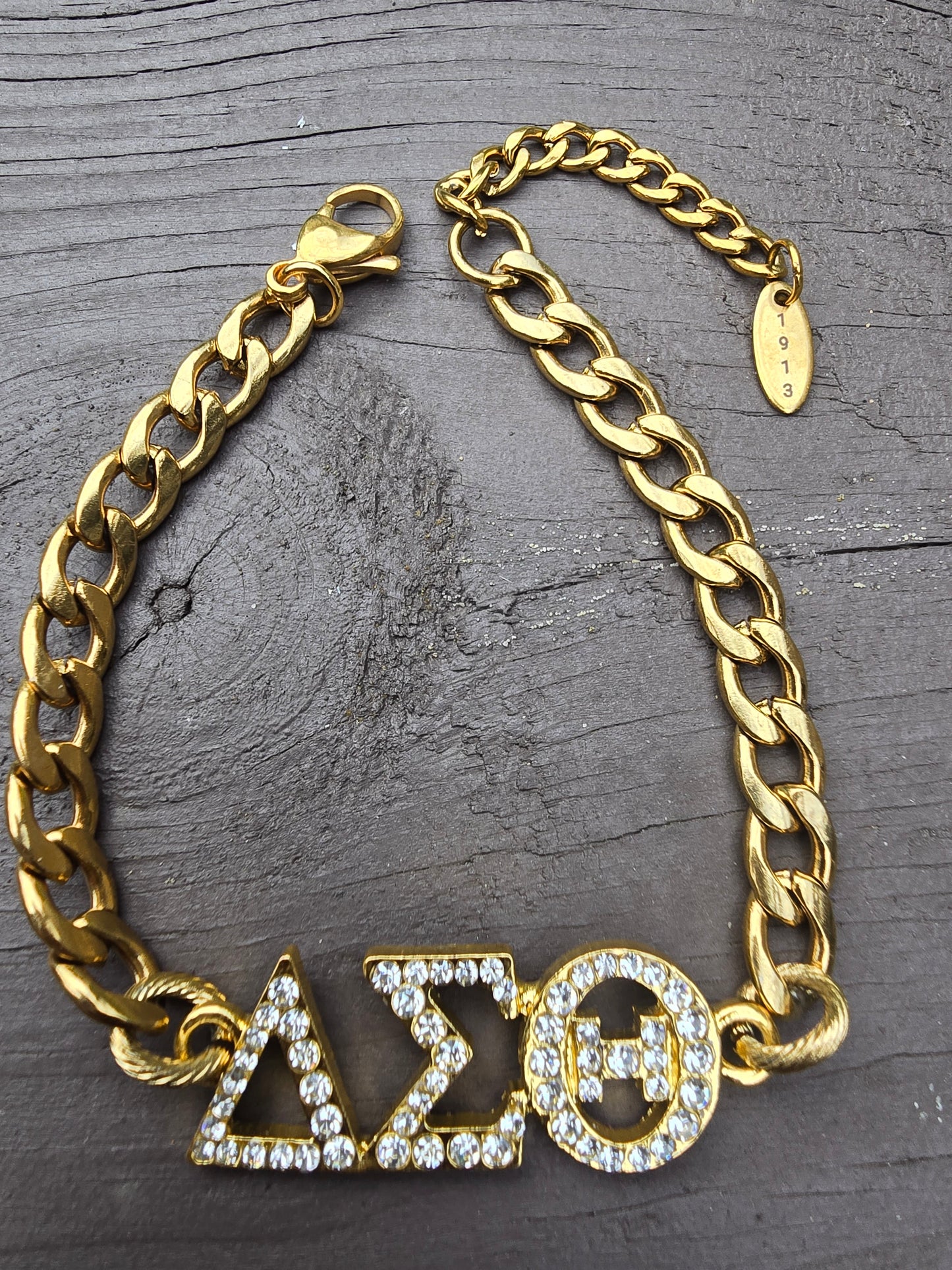 Delta Sigma Theta Greek Letter 7mm Link Sorority Bracelet