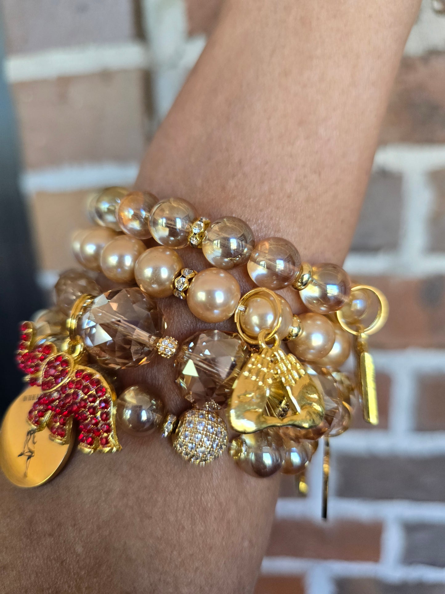 Delta Sigma Theta Gold Stack Bracelet Custom Fit Set (please message with line number if would like added to design)
