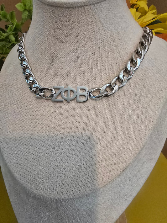 Zeta Phi Beta 8mm Cuban Link Necklace - Sorority necklace - Zeta Necklace - Zeta Phi Beta gift - HBCU - Divine Nine Sororities