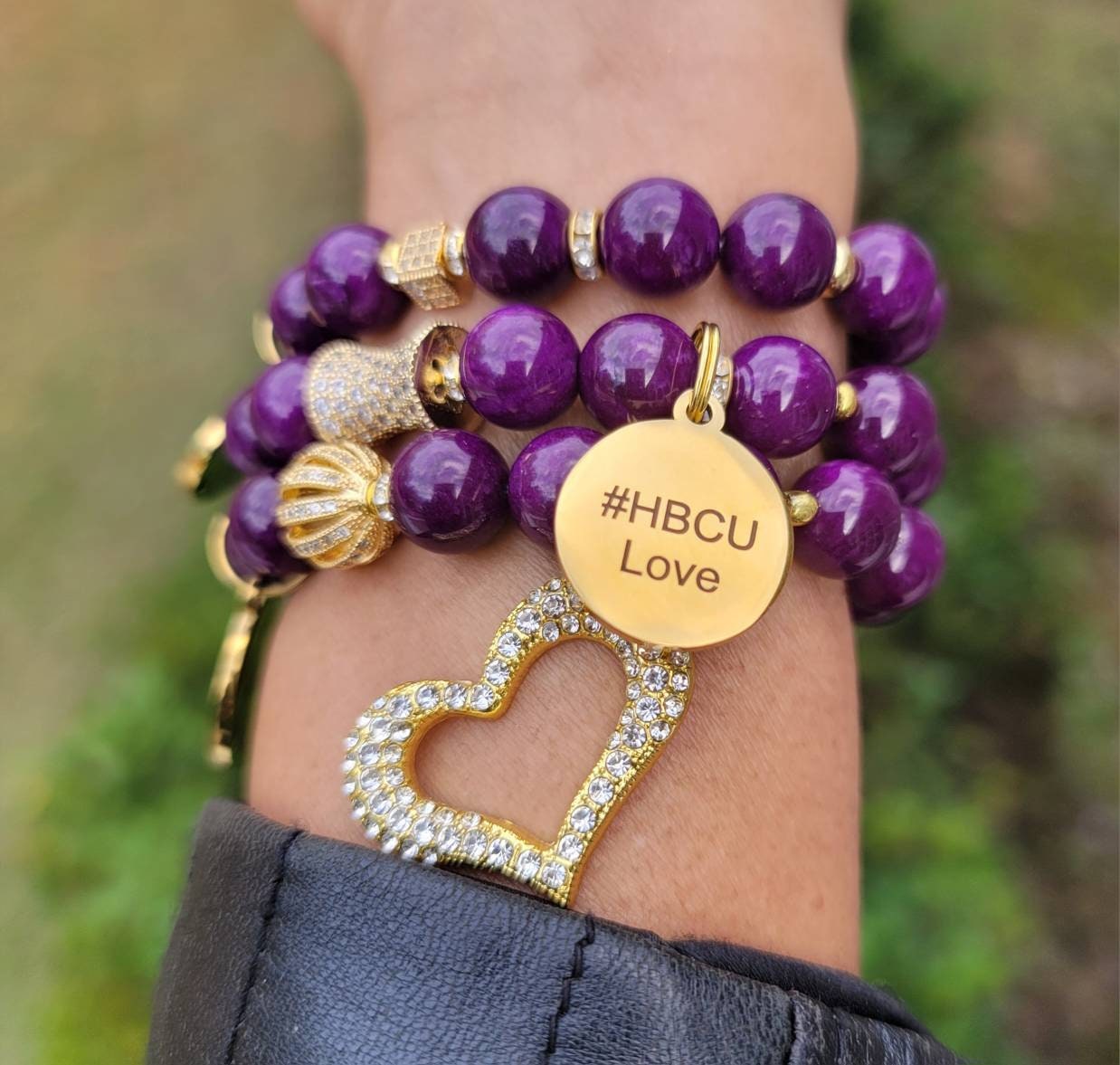 Alcorn State University Custom Fit HBCU Stack Bracelet Set