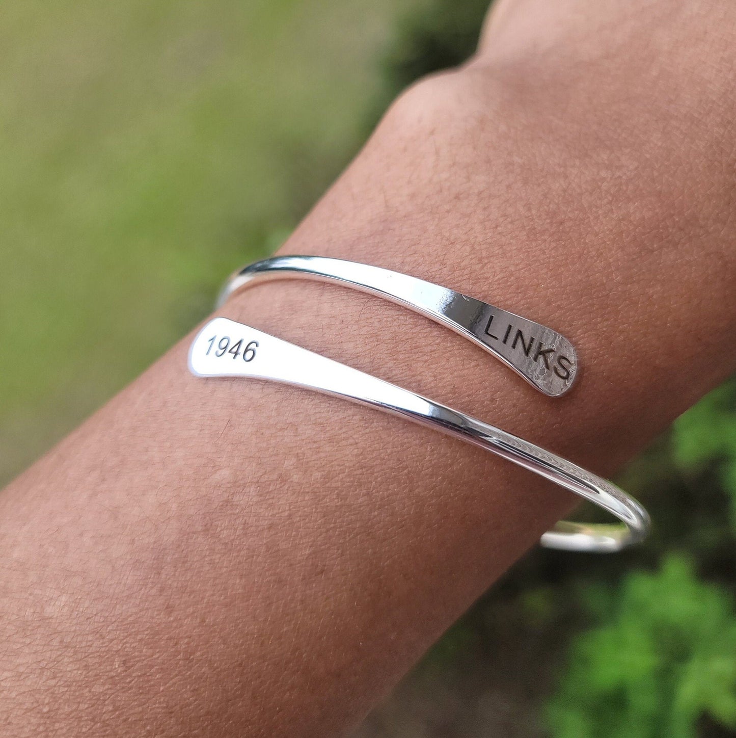 The LINKS 1946, Inc. Adjustable Cuff Bracelet Available in Silver & Gold